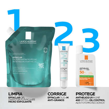 La Roche-Posay Effaclar gel detergente microesfoliante pelle grassa refill 400 ml