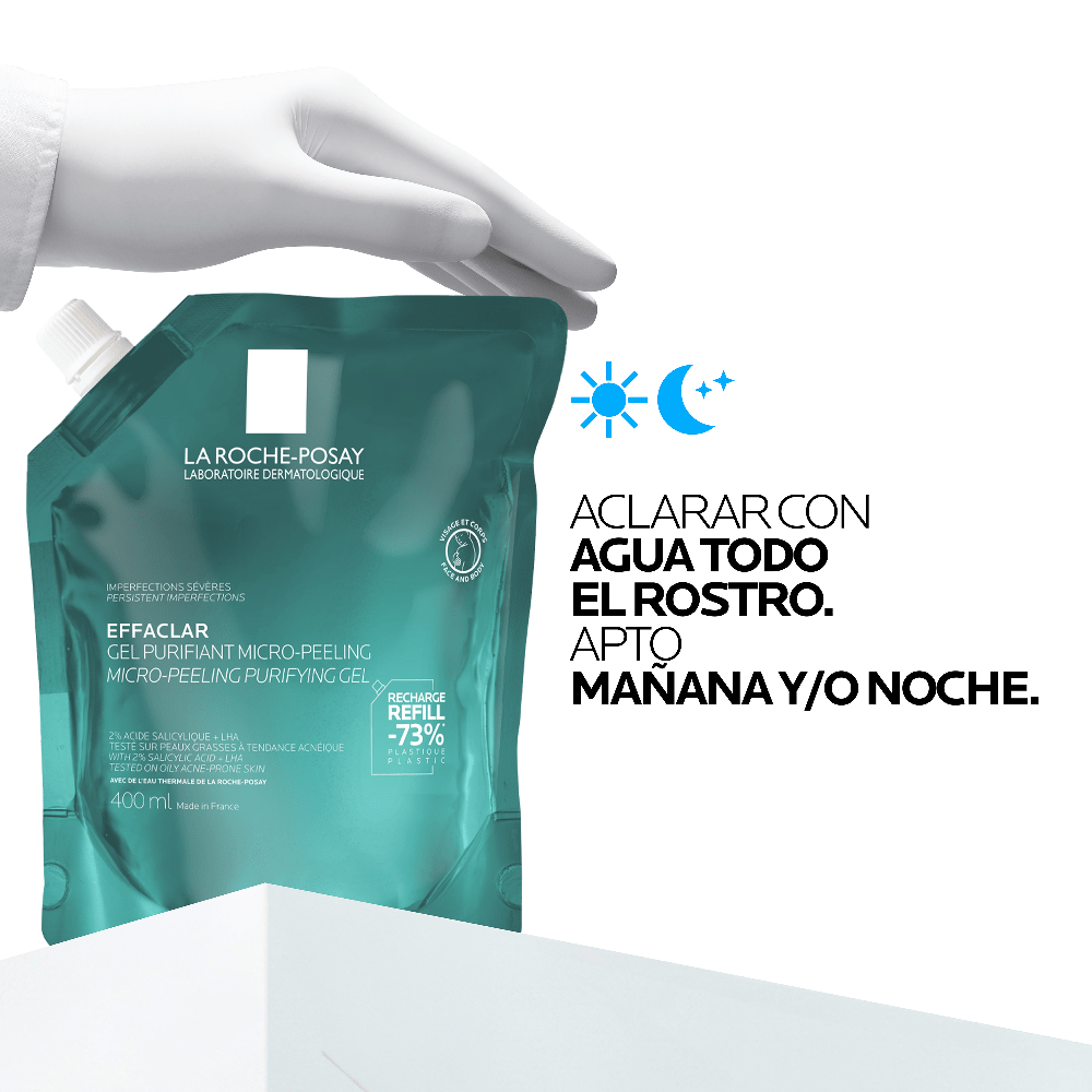 La Roche-Posay Effaclar gel detergente microesfoliante pelle grassa refill 400 ml