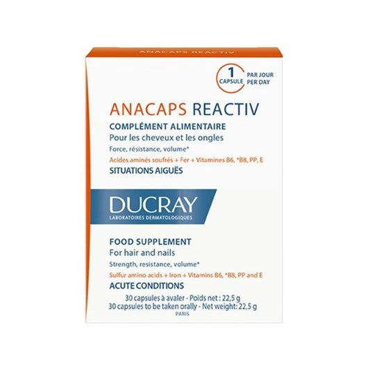 DUCRAY Anacaps Reactiv 30 cápsulas Complemento Alimenticio Fortalecedor Pelo-1