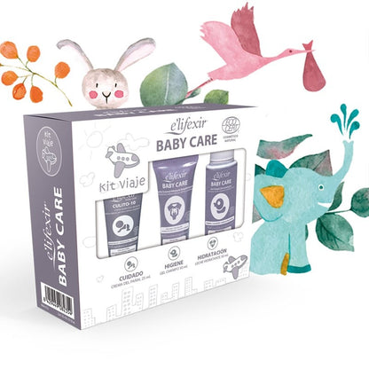 ELIFEXIR Baby Care Kit Viaje Gel champú + Leche corporal hidratante+ Crema Zona del Pañal-2