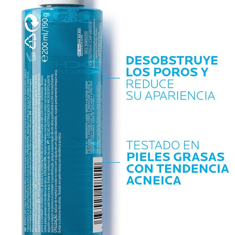 EFFACLAR Loción Astringente Micro-Exfoliante Piel Grasa 200ml - La Roche Posay-4