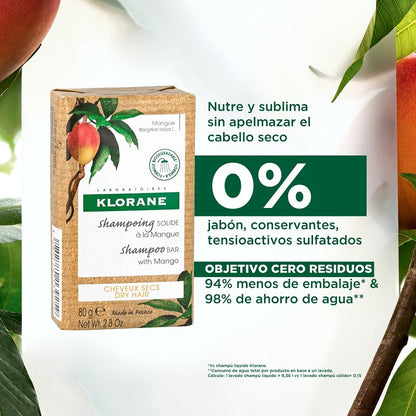 KLORANE Champú Sólido al Mango 80gr-3