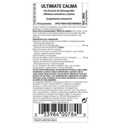SOLGAR Ultimate Calm 30 Comprimidos para Relax y Bienestar Mental-3