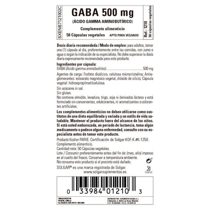 SOLGAR Gaba 500 mg 50 cápsulas-2