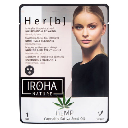 IROHA NATURE Mascarilla Facial Nutritiva y Relajante con Aceite de Semillas de Cáñamo-1