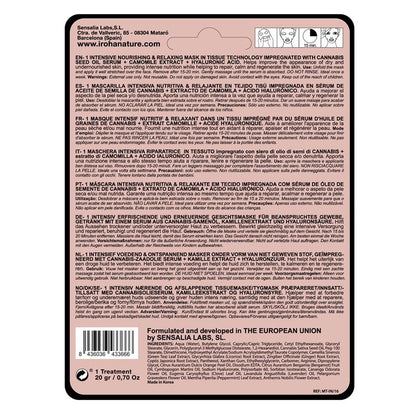 IROHA NATURE Mascarilla Facial Nutritiva y Relajante con Aceite de Semillas de Cáñamo-2