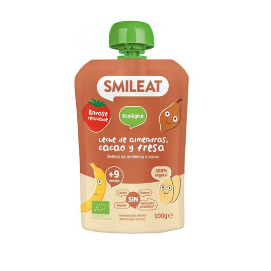 SMILEAT Pouch Leche de Almendras con Cacao y Fresa 100gr