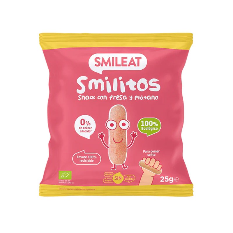 SMILEAT Smilitos de Fresa y Plátano Ecológicos 25 gr-1