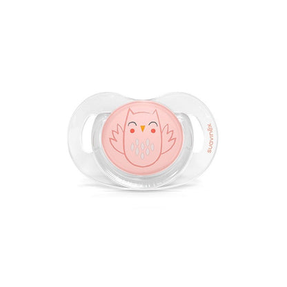 SUAVINEX Chupete Premium Bonhomía Tetina Silicona Fisiológica 0-6 Meses (Búho Rosa)-1