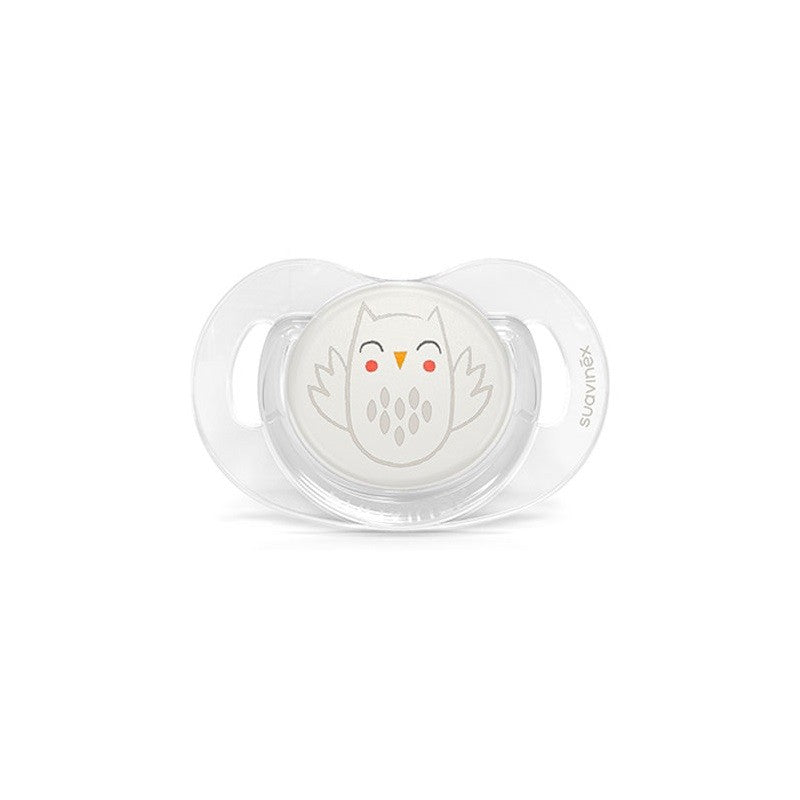 SUAVINEX Chupete Premium Bonhomía Tetina Silicona Fisiológica 0-6 Meses (Búho Blanco)-1