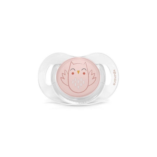 SUAVINEX Chupete Premium Bonhomía Tetina Silicona Anatómica 0-6 Meses (Búho Rosa)-1