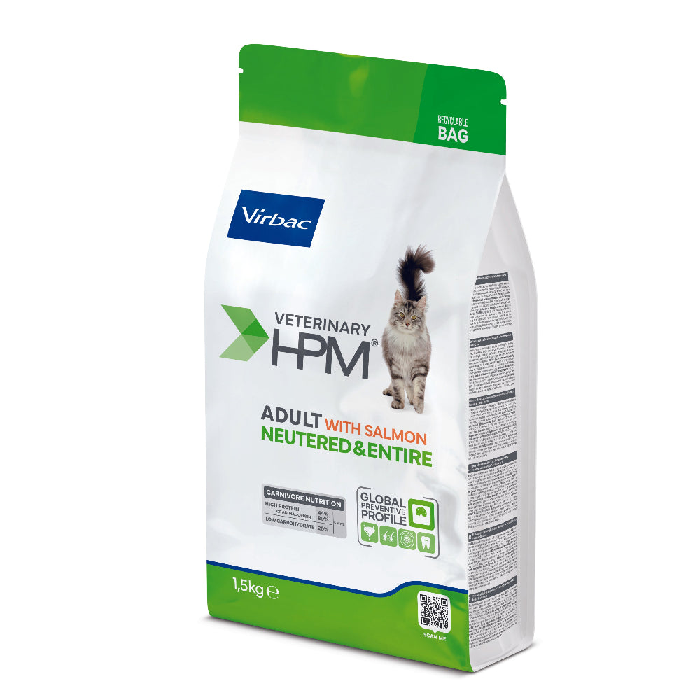 Virbac HPM Adult Kastriert & Ganz Trockenfutter Lachs 1,5Kg