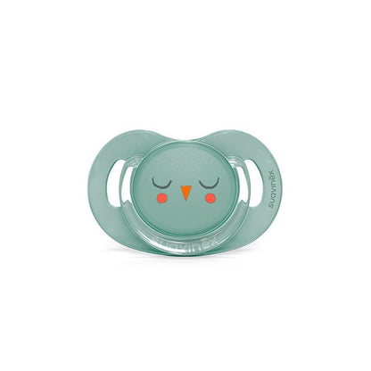 SUAVINEX Chupete Premium Bonhomía Tetina Silicona Fisiológica +18 Meses (Búho Verde)-1