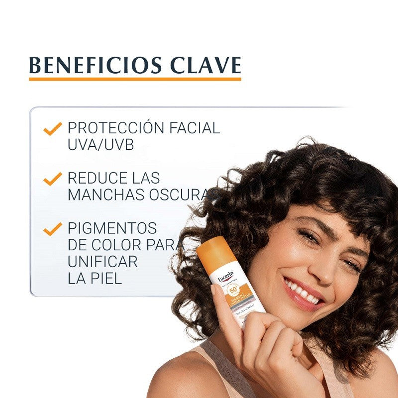 EUCERIN Pigment Control SPF50+ con Color Medio Gel-Crema Solar Facial 50ml-3
