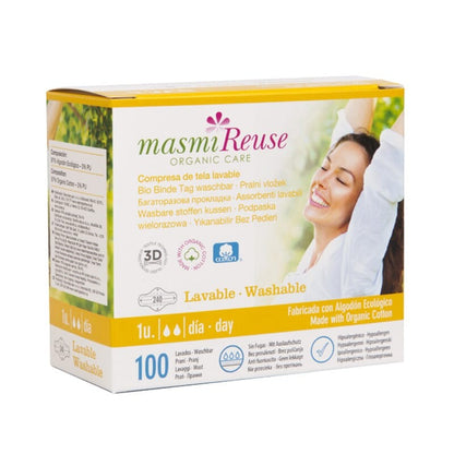 MASMI Compresa de Tela Lavable de Día con Alas 1 unidad-1