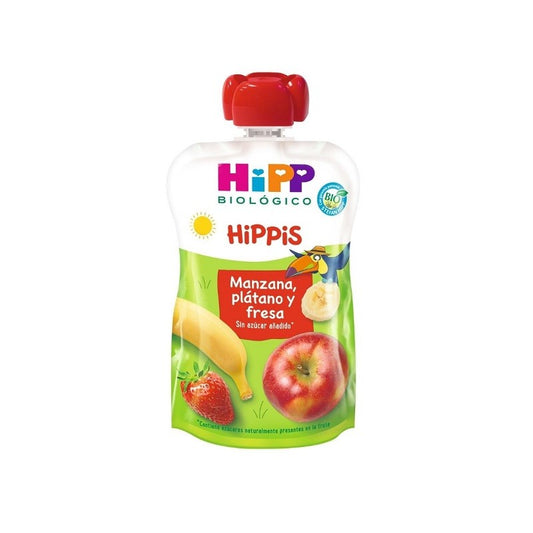 Hipp Biológico Bolsita Hippis Manzana, Plátano y Fresa 100gr-1