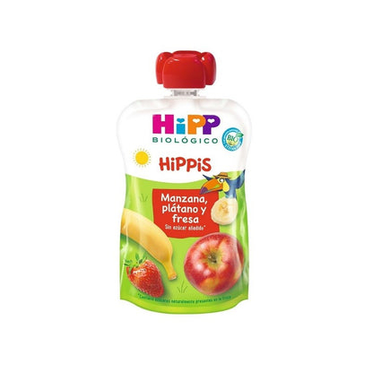 Hipp Biológico Bolsita Hippis Manzana, Plátano y Fresa 100gr-1
