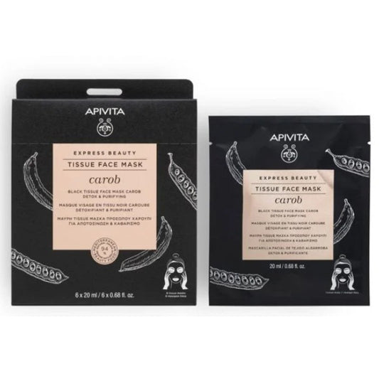 APIVITA Mascarilla Facial de Tejido Detoxificante y Purificante Algarroba 1 ud-1