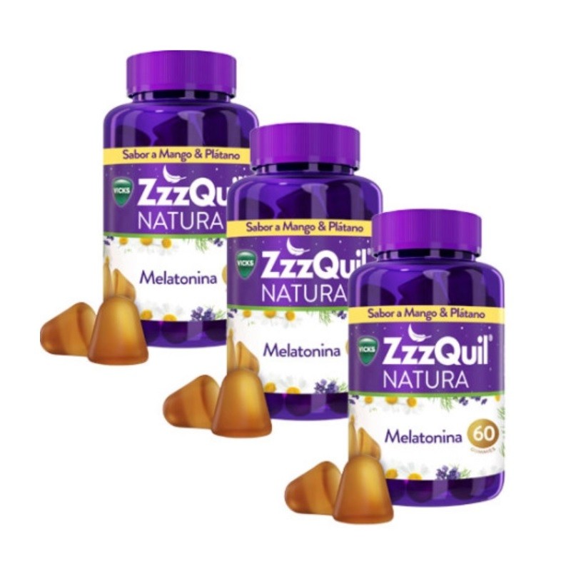 ZzzQuil Natura Melatonina 3x60 Gummies Mango & Plátano-1