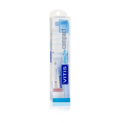 VITIS Cepillo Dental Compact Medio + Pasta Blanqueante 15ml REGALO-1