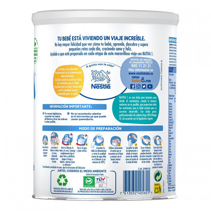 NATIVA 1 Leche de Inicio para Lactantes 800g Nestlé-3