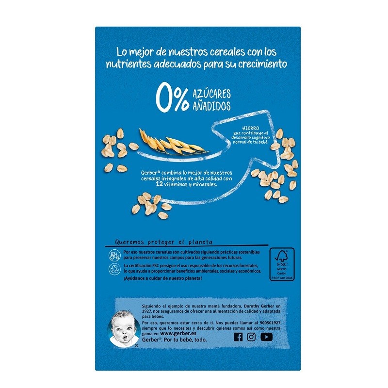 GERBER Papillas 8 Cereales +6 Meses 500g-2