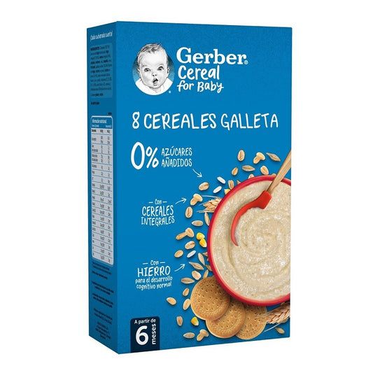 GERBER Bouillie 8 Céréales Biscuits +6 Mois 475g