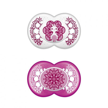 MAM Chupete Original Látex 6+M 2 Unidades (Pavo Real Rosa)-1