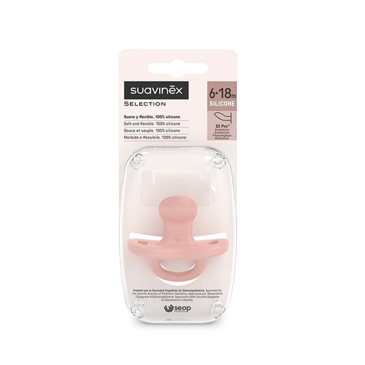 SUAVINEX Sucette tout silicone SX Pro Anatomique 6-18 mois (Rose)