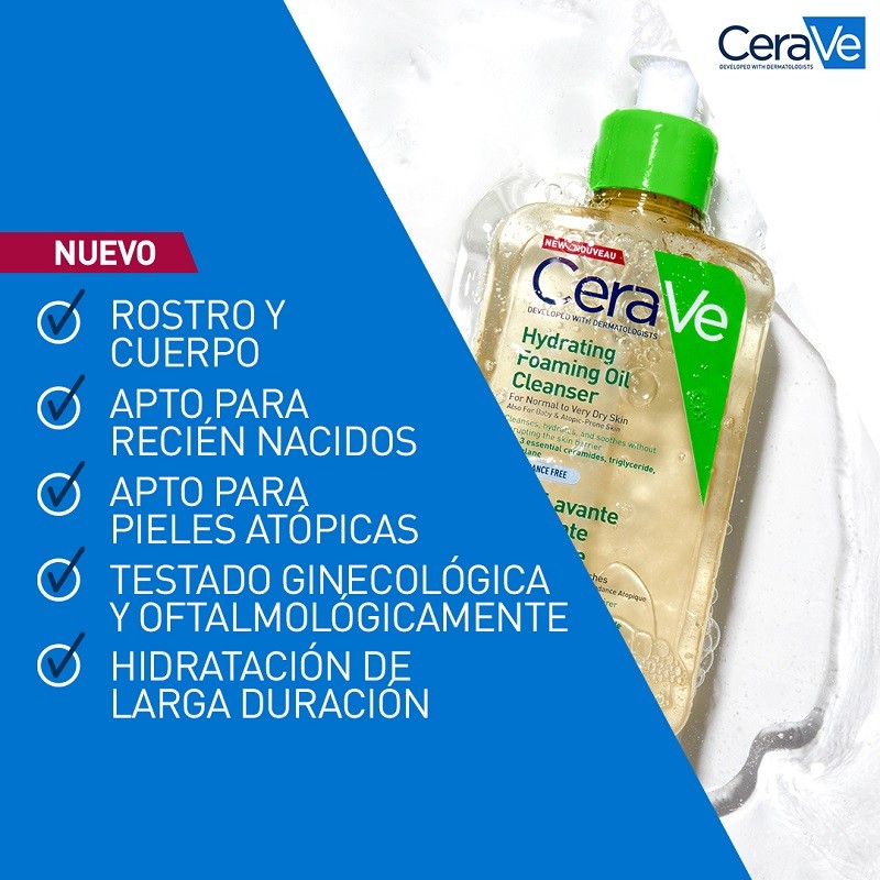 CERAVE Aceite Limpiador Espumoso 473 ml-4