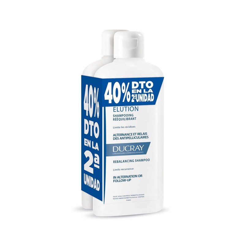 DUCRAY Elution Champú Suave Equilibrante DUPLO 2x400ml-1
