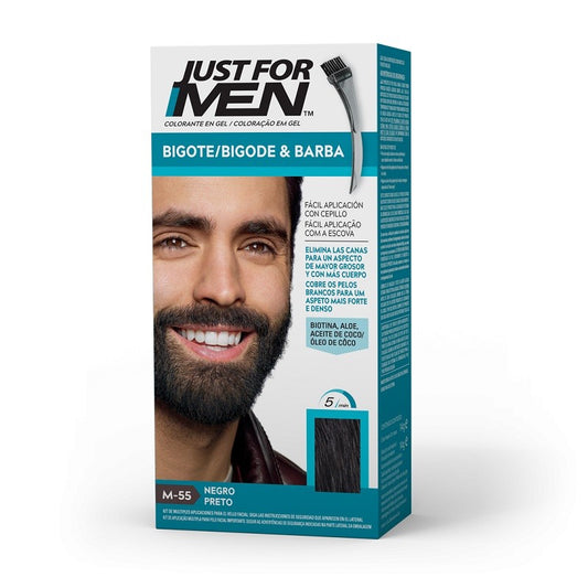 JUST FOR MEN Bigote y Barba Color Negro M-55 (15ml)-1