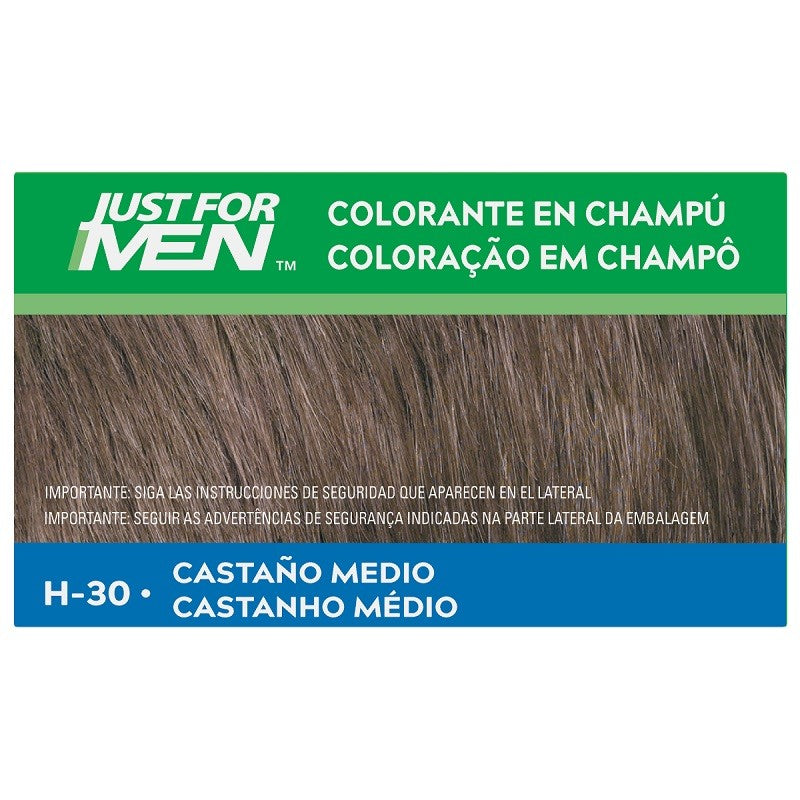 JUST FOR MEN Colorante en Champú Castaño Medio H-30 (30ml)-3