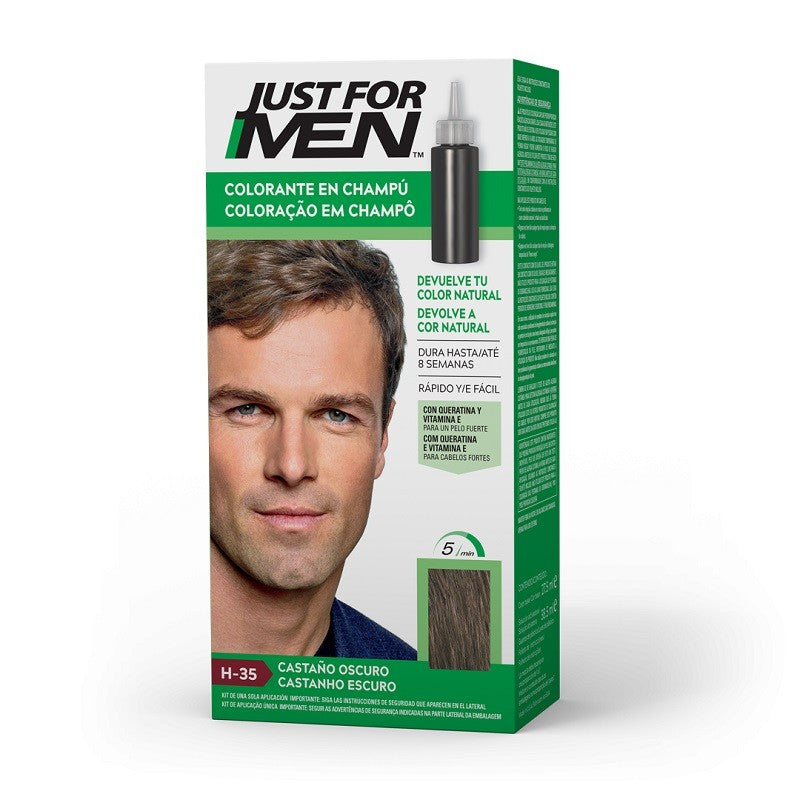 JUST FOR MEN Colorante en Champú Castaño Oscuro H-35 (30ml)-1