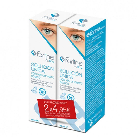 FARLINE Óptica Solución Única con Hialuronato Sódico DUPLO 2x60ml FORMATO VIAJE-1