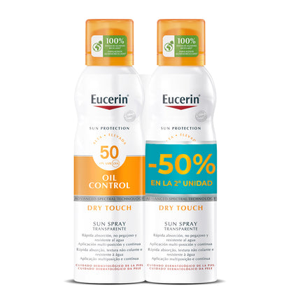 Eucerin Sonnenspray Oil Control Dry Touch LSF 50 2x200ml