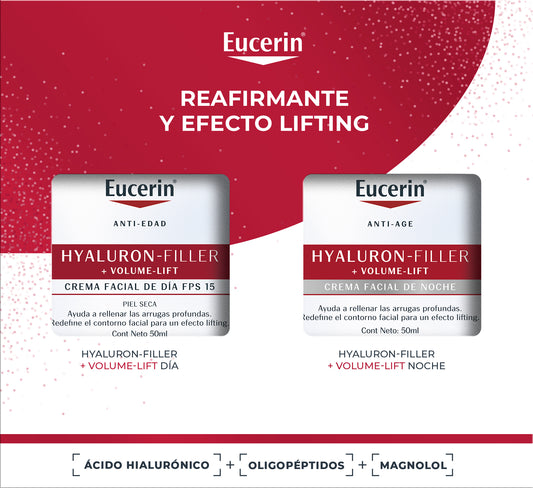 Eucerin Pack Antiedad Hyaluron-Filler + Volume-Lift 50ml + Crema de Noche 50ml