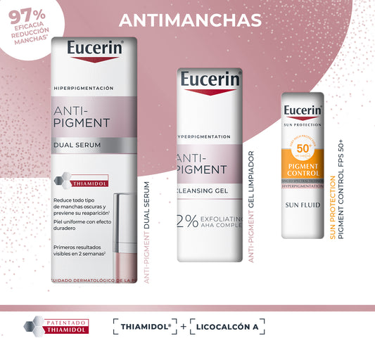 Eucerin Pack Anti-Pigment Dual Serum 30ml + Gel Limpiador 20ml + Mini Pigment 7ml