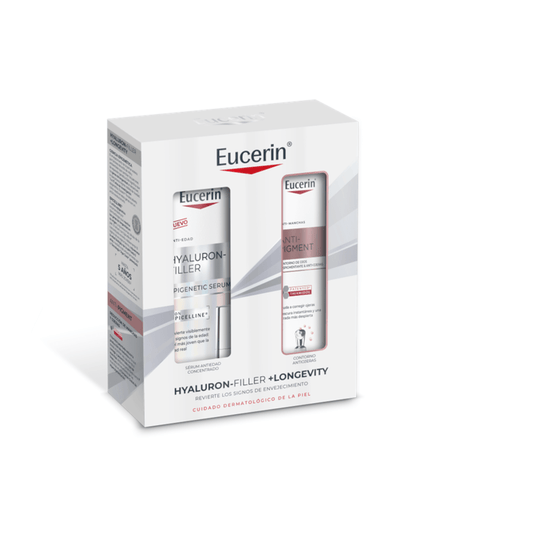 EUCERIN Pack Navidad Hyaluron-Filler +Longevity Epigenetic Sérum 30ml + Anti-Pigment Contorno de Ojos 15ml