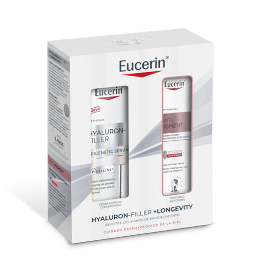 EUCERIN Pack Navidad Hyaluron-Filler +Longevity Epigenetic Sérum 30ml + Anti-Pigment Contorno de Ojos 15ml