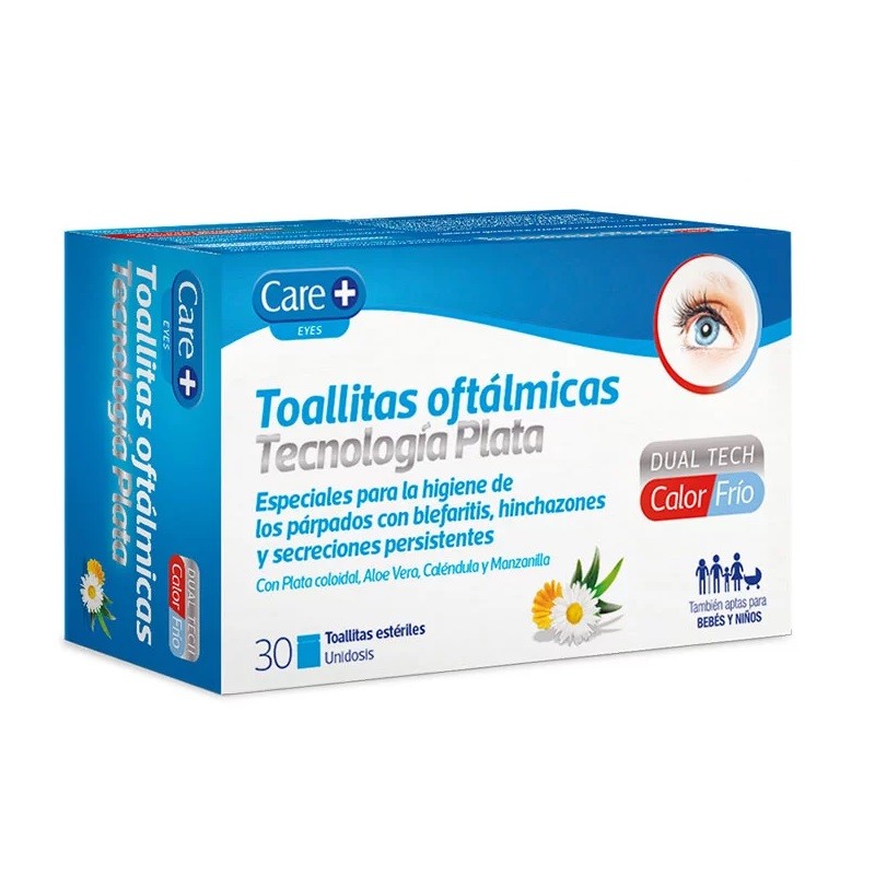 CARE+ Toallitas Oftálmicas Tecnología Plata 30 toallitas-2
