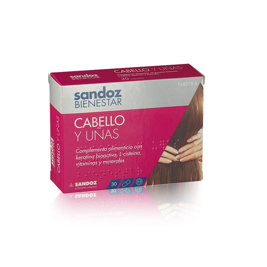 SANDOZ Bienestar Cabello y Uñas 30 Cápsulas-1