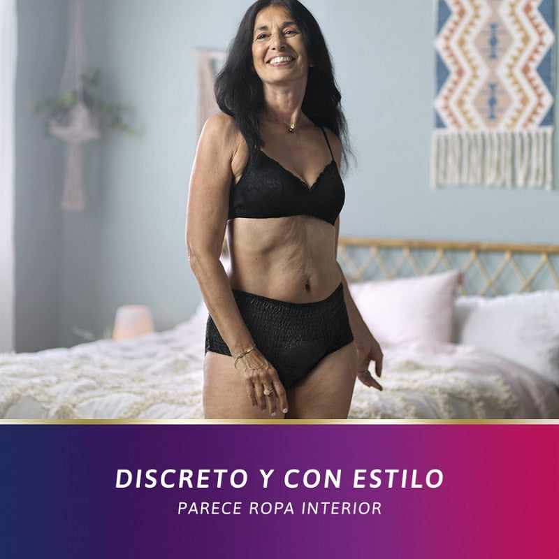TENA Silhouette Negro Cintura Alta Mediano 9uds-7