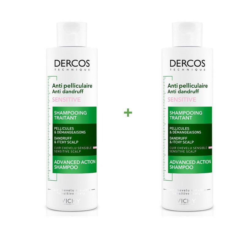 VICHY Dercos Champú Anticaspa Sensitive Duplo 2x200ml-1