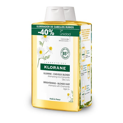 KLORANE Champú Camomila Reflejos Rubios DUPLO 2x400ml-1