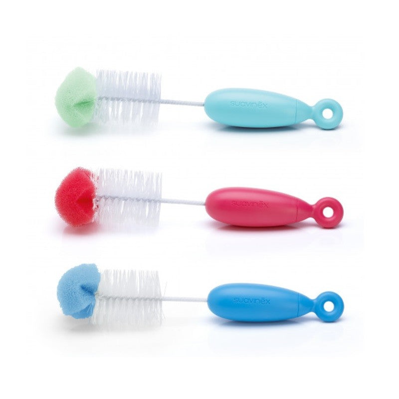 SUAVINEX Cepillo Limpiabiberón Duo color Rosa 1ud-2