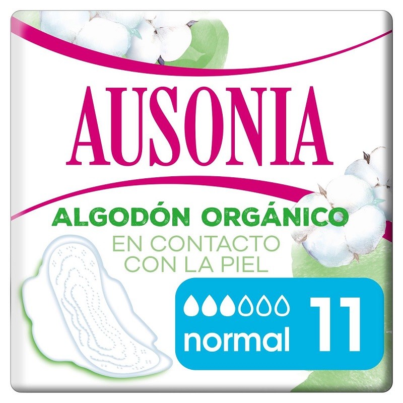 AUSONIA Cotton Protection Normal Compresa con Alas 11 Unidades-1