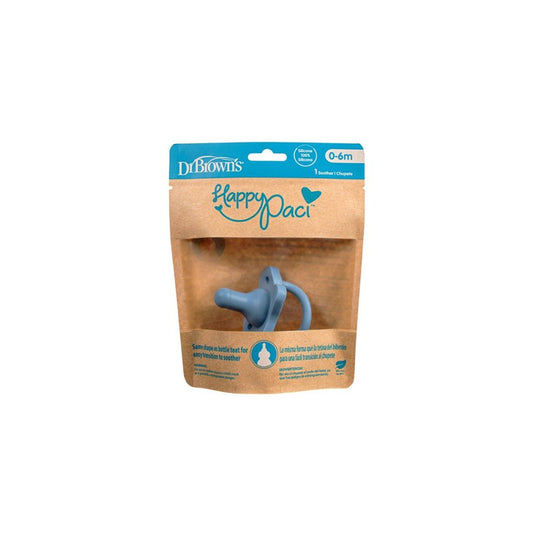 DR. BROWN'S Sucette Tout Silicone HappyPaci 0-6 mois Bleu