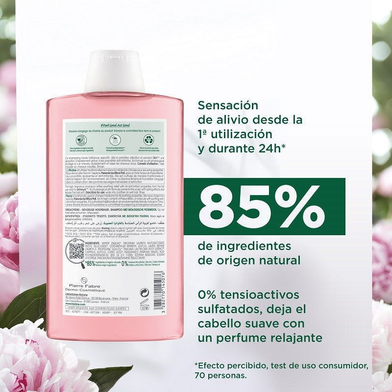 KLORANE Champú Peonía Cabellos Irritados 400ml-4