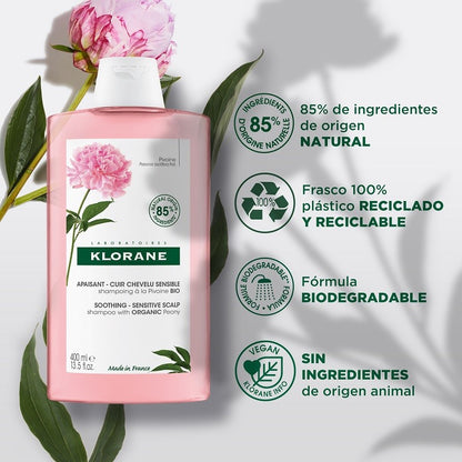KLORANE Champú Peonía Cabellos Irritados 400ml-3